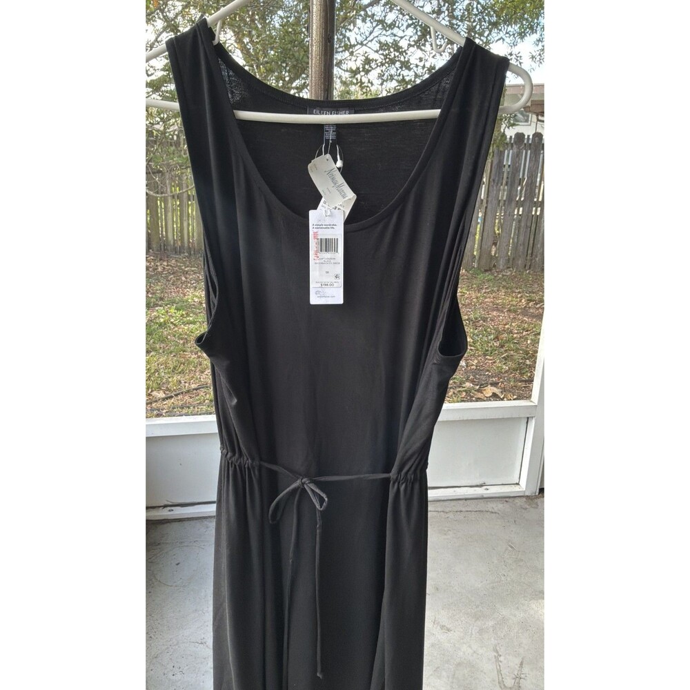 Eileen Fisher 1X Jersey Tank Dress Easy Fit Full Length Pockets Capsule Minimal